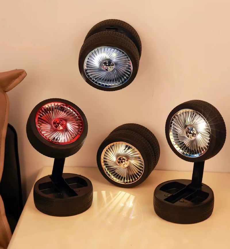 Ventilador de escritorio USB compacto y portátil con ruedas plegables para oficina
