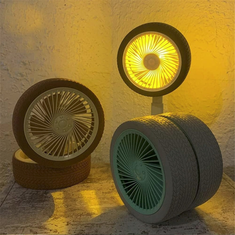 Ventilador de escritorio USB compacto y portátil con ruedas plegables para oficina